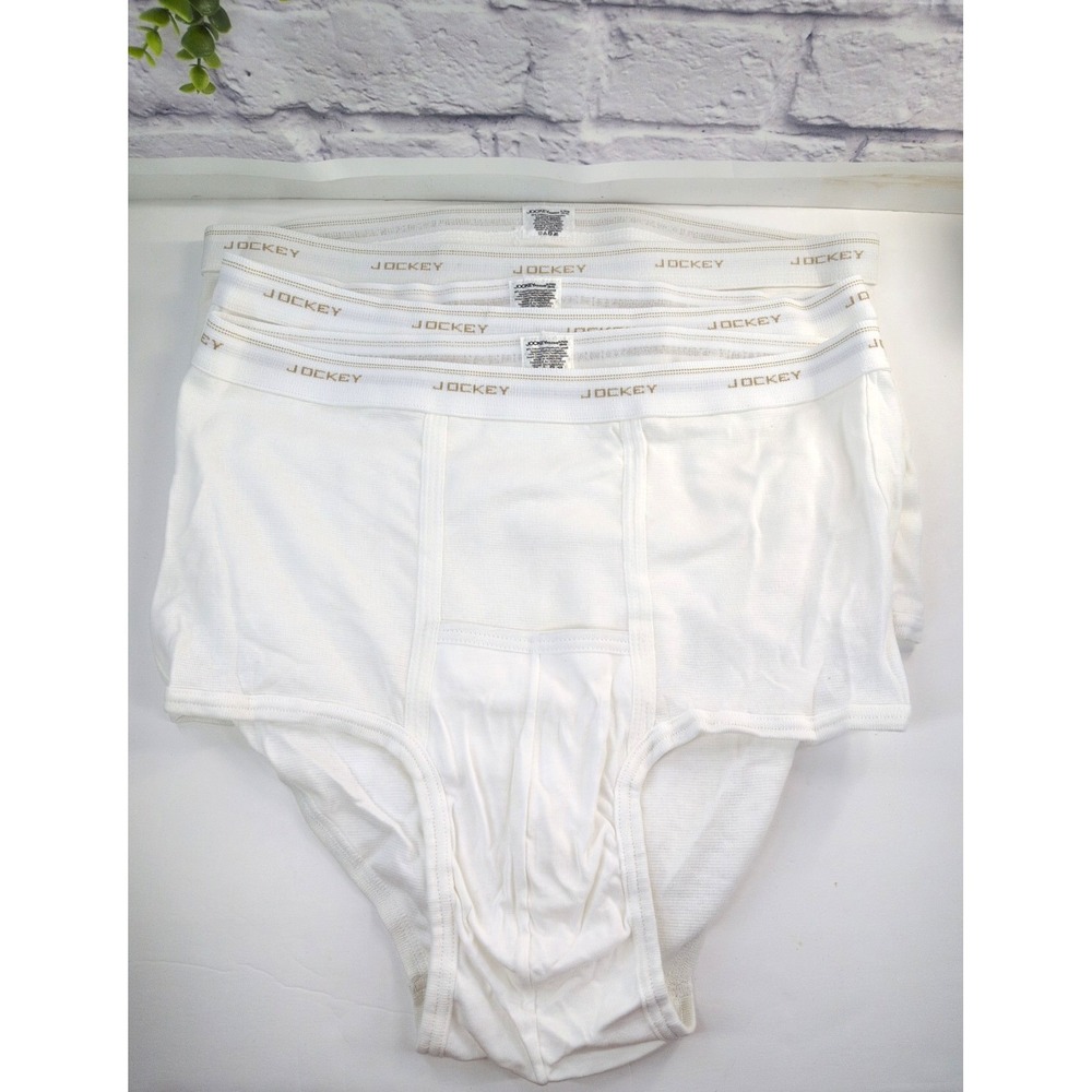 NWOT LOT 3!😍Vtg Jockey XL 40-42 Kangaroo Pouch Brief Underwear White GoldThread